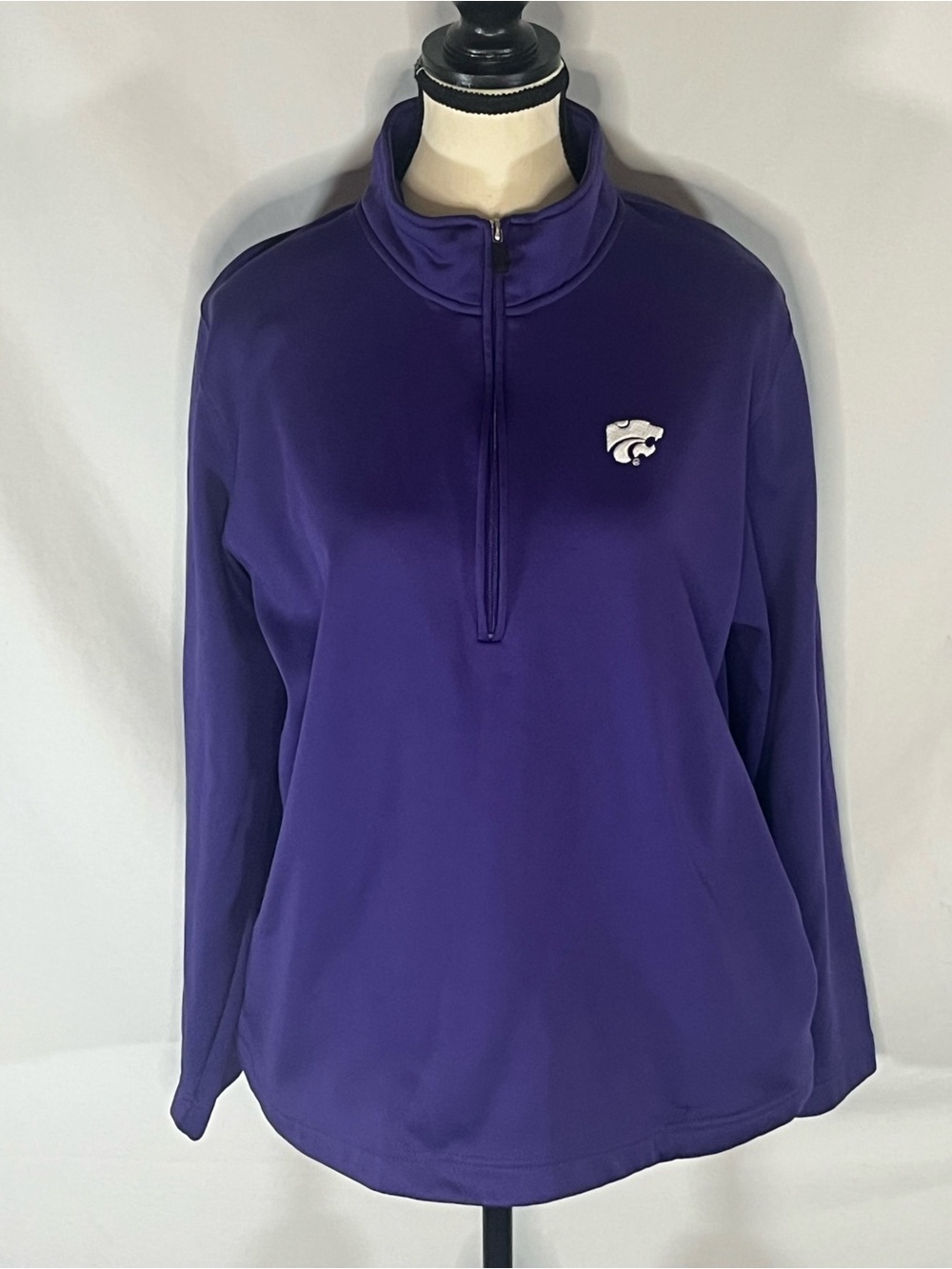 Vantage Kansas State University Powercat Mens Quarter Zip Pullover Fleece Medium